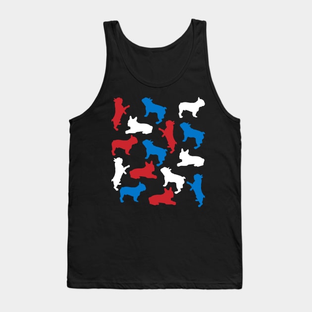 Patriotic French Bulldogs Dog America Flag 4Th Of July Tank Top by klausgaiser